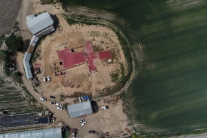 Imagen aérea del yacimiento del Turuñuelo de Guareña