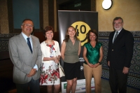 De izq a dcha. Juan Miguel Moreno, Julia Angulo, Carmen Blanco, Manuela Gómez y Jose Manuel Roldán