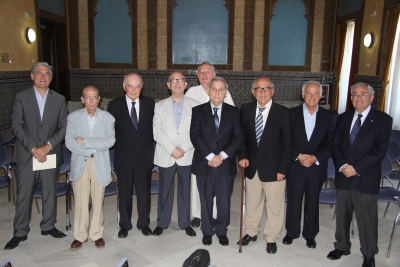Integrantes de la Academia Andaluza de Ciencia Regional durante su reunin en el Rectorado de la UCO
