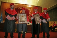 De izquierda a derecha, Manuel Torres, José María García Marín, Luis Cosculluela y Manuel Rebollo, tras la investidura.