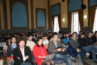 Representantes estudiantiles, durante la lectura de conclusiones