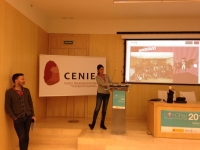 Elena Lzaro, coordinadora tcnica de la UCC+i, durante la defensa del proyecto