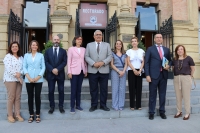 Autoridades asistentes a la inauguracin del congreso celebrado en el Rectorado.