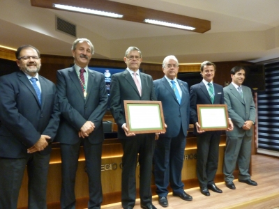 De izquierda a derecha: Librado Carrasco, Tomás Cano, R. Santisteban, Antonio Marín, Rafael Jordano y Tomás Martínez