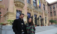 Los investigadores Javier Estévez y Amanda García en el Rectorado de la Universidad de Córdoba