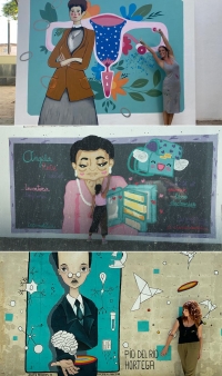 Los grafitis de Ángela Ruiz Robles, Concepción Aleixandre Ballester y Pío del Río Hortega